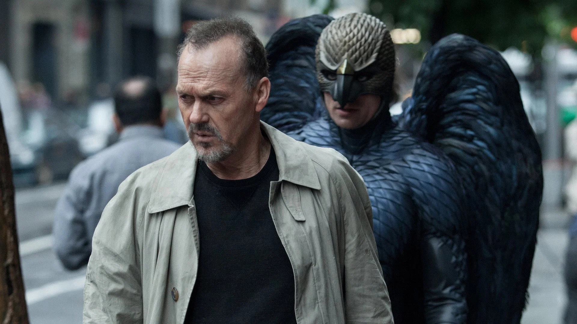 Michael Keaton in a Broadway theater corridor in Birdman (2014)